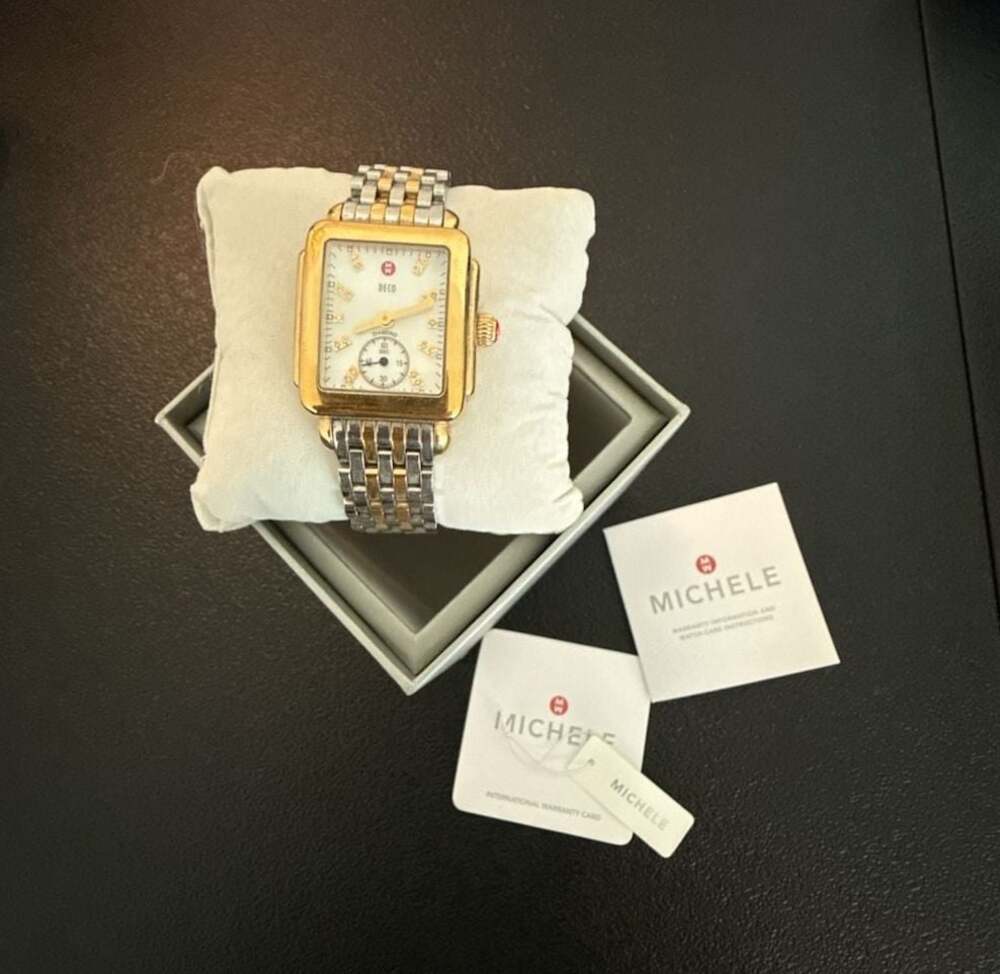 Michele Deco Mid Two-Tone Diamond Dial Watch MW06V00A9046